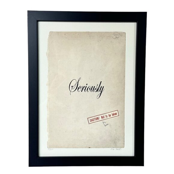 NEW Smith & Co Wall Art Print Vintage Style Caution - Not To Be Taken Seriously - Picture 9 of 9